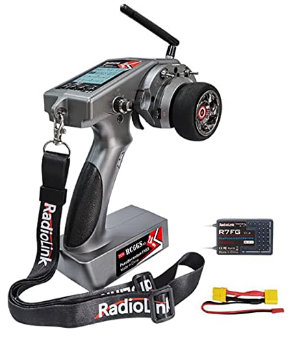 DTXMX RC6GS V3 7CH RC Transmitter & R7FG Receiver for Cars, Boats Radiolink | Gyro Receiver 7 Channels 2.4Ghz | Voltage Telemetry | 30 Models Storage