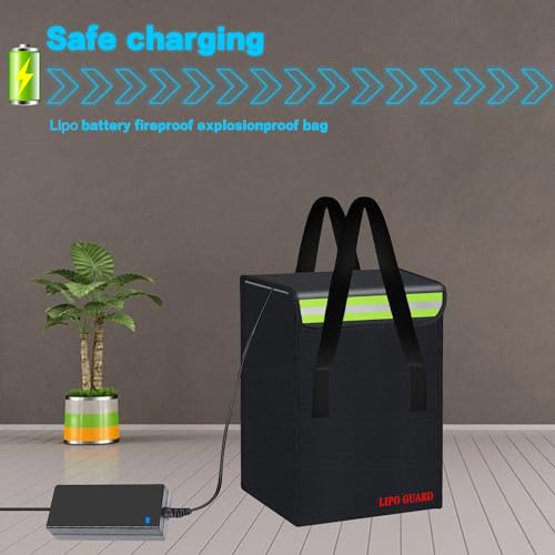 23 * 23 * 26cm Lipo Battery Safe Bag Large Capatity for Lipo Battery Pack Storage Charging Transport,Home Office Travel Lipo Safe Storage Pouch - size: 230*230*260mm