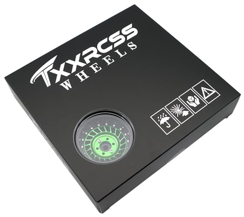 Super Heavy Rc 1.9 Beadlock Wheels Offsets -10mm Rims for 1/10 RC Crawler (Green) XX - color: Green