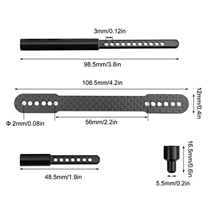 RC Body Post Mounts, Aluminum Alloy RC Shell Columns Front Rear Body Mount Post for Axial SCX10 90046 90047 1/10 Car Crawler Accessories (Black) - color: Black