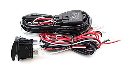 iJDMTOY 2-Output Universal Relay Wiring Harness Zombie Lights Blue LED Light ON/Off Rocker Switch, Compatible with Off-Road LED Light Bar, LED Pod Lights, Aftermarket Fog Lights, Driving Lights, etc - style: Zombie Lights