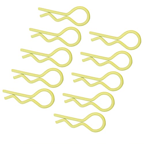 Qiilu Durable RC Body Clips for 1/5 1/6 /8 /10 RC Car - 10Pcs Metal Shell Clip Pins, Teardropshaped Pull Tabs (Yellow) - color: Yellow