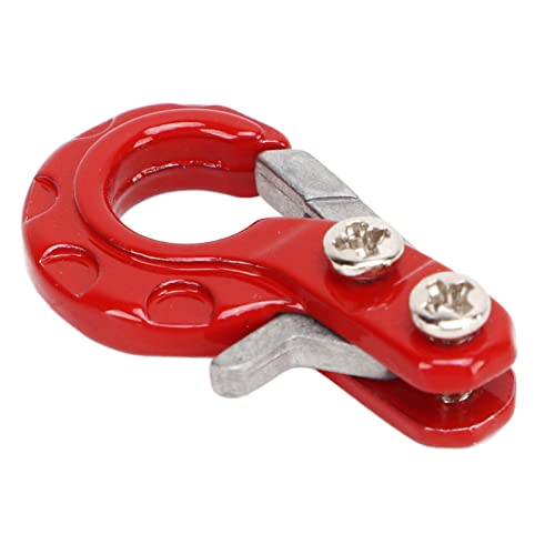 RC Winch Trailer Hook Set 2Pcs, 0.9x0.5in/2.3x1.3cm | Aluminum Alloy | 1/10 Crawler Truck | SCX10 D90 Compatible | Simulation Design | RC Car Accessory(Red) - color: Red