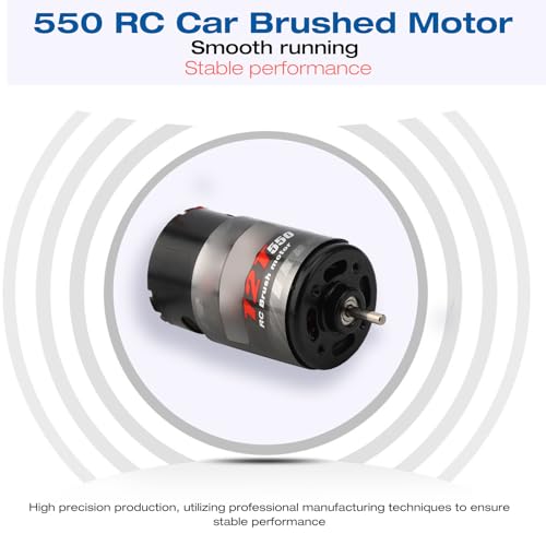 Brushed Motor, Low Noise High Torque 550 RC Motor for Off Road Crawler RC Car Enthusiasts and Hobbyists