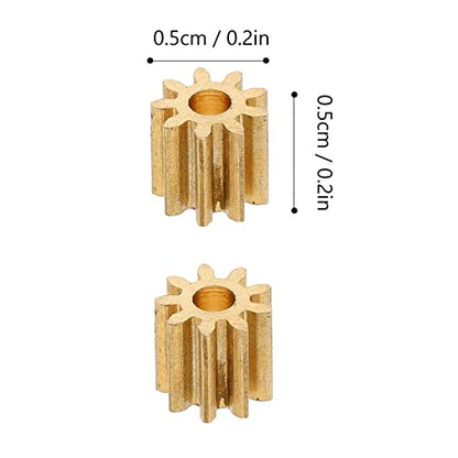 Scicalife 20 Pcs Copper Pinion 10 Tooth Small Modulus Mechanical Gear Set 0.19 in Mini Motor Gears for Diy Models Rc Vehicle Parts Micro Motor Assemblies Science Projects