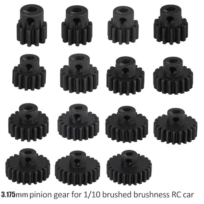 48P Hardened Steel Pinion Gear Set 3.175mm (1/8 inch) Hole 16T 17T 18T 19T 20T 48DP Pitch Gears with Hex Key for RC Brushless Brush Motor RC Car Upgrade (5pcs) - size: 16 17 18 19 20T