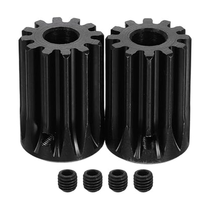 uxcell 2Pcs 1.5 Mod 12T Spur Gear 8mm Bore, 1045 Steel Pinion Gear Black Surface Treatment, 20°Pressure Angle, for Spur Rack and RC Model Car or Motor DIY - size: 1.5 Mod 12T, 8mm