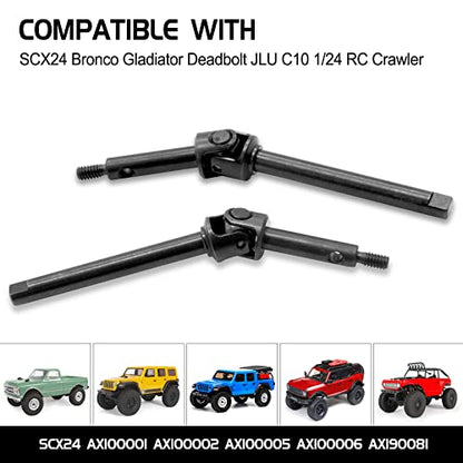 OGRC Front Steel Front Axle Drive Shaft CVD Set for SCX24 Upgrade Parts | Ujoint CVD Set for SCX24 C10/JLU/Bronco/Gladiator/Deadbolt Upgrades Parts - style: Regular