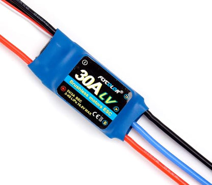 FLYCOLOR 30A ESC 2-4S Electric Speed Controller 3A UBEC with XT60 & 3.5mm Bullet Plugs for RC Brushless Motor