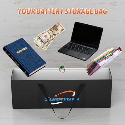 2-Pack Fireproof Ebike Battery Bag,Explosion Proof LiPo Charging & Storage Bag with Reflective Strip, Waterproof Battery Safe Case for Electric Bike/Scooter/Valuables, 19.29x4.33x7.09 - size: 19.3×4.3×7.1 in(2Pcs)