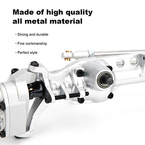 Remote Control Car Metal Front Portal Axle Assembly for 1/10 SCX10 III RC Crawler (Silver) - color: Silver