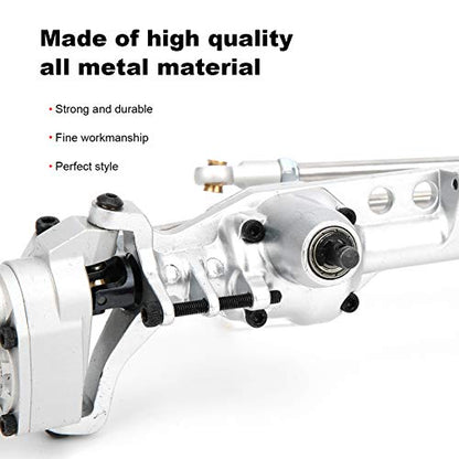 Remote Control Car Metal Front Portal Axle Assembly for 1/10 SCX10 III RC Crawler (Silver) - color: Silver