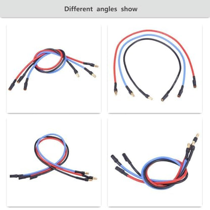 HERCHR 3Pcs 3.5mm Banana Extension Cable Banana Plug Gold Bullet Connector 16AWG Male Female 12in Silicone Wire for RC Brushless Motor ESC Extension Cable Wire RC Car Boat Parts
