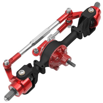 Metal Front & Rear Portal Axle Set Upgrades Parts Compatible with WPL C14 C24 C34 C44 B14 B24 1/16 RC Car (Black) - color: Black