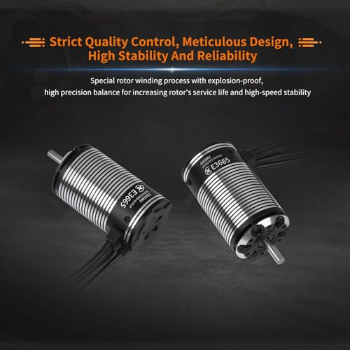 XC E3665 Sensored Brushless Motor for RC Car,2-4S Lipo,IP67 Water Proof,Applicable to:1/10 Short Course,Trucks,Monster (2500KV) - style: 2500KV