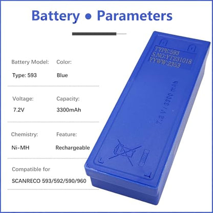 10Pcs 7.2V 3.3Ah Type 593 Crane Remote Control Battery for Scanreco 16131 17162 SCANRECO 593 592 590 960 GP222101 RSC7220 Battery 3300mAh