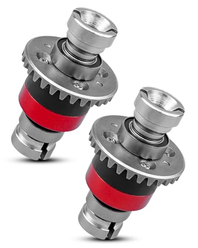 Universal Assembled Differential 30T 0.8Mod Fit for 1/18 ARRMA GROM Typhon Granite GROM Mini Mojave GROM 2S Replace ARA311177 ARA311177V2, 2Pcs Silver/Red