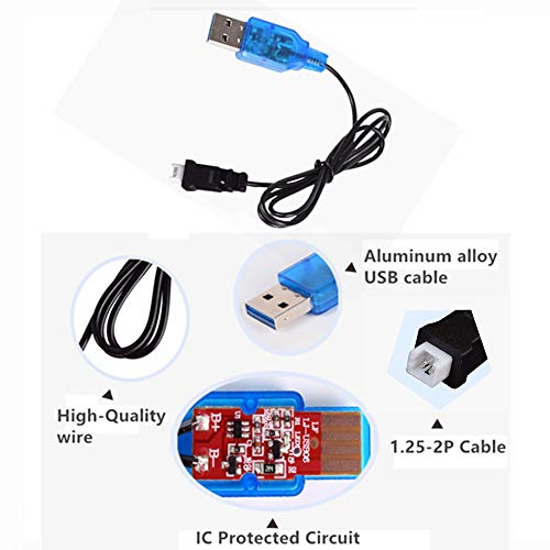 Cecicebb 3.7V 100mAh 20C Lipo Battery for WLtoys V272,Cheerson CX-10 Mini Quadcopter Estes Proto X, Syncro X, Hubsan Q4 Nano Quadcopter 4 Pack with USB Charger1