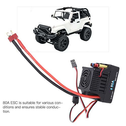 VBESTLIFE 80A Brushless ESC, RC 80A Brushless ESC Electronic Speed Controller for 1/8 RC Car Upgrade Parts