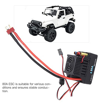 VBESTLIFE 80A Brushless ESC, RC 80A Brushless ESC Electronic Speed Controller for 1/8 RC Car Upgrade Parts