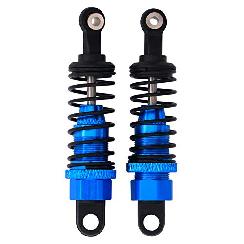 2PCS Alloy Aluminum Shock Absorber Replacement Compatible with WLtoys 1/18 RC Car A949 A959 A969 A979 K929 A959-b A969-b A979-b K929-b Metal Upgrade Accessories (Blue)