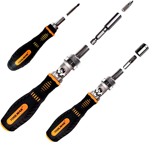 61pcs Ratcheting Screwdriver, Socket & Precision Bit Set | Cr-V Steel, Rotatable Handle, Storage Case Included, Ideal for Bike, Watch & Glasses Repair - style: 61pcs Ratchet Screwdriver