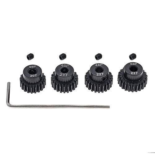 4pcs 48P Pinion Gear 3.175mm Set Hardened 20T 21T 22T 23T 48DP Pitch Gears RC Upgrade Part with Screwdriver