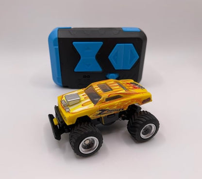 Mini RC Truck Off-Road 1:64 Scale Upgraded 2.4G 5-Channel 7CM RC Radio Wireless Remote Control Car Coke Can Micro Racing Pocket Portable Truck for Multi-Users (Yellow-Truck) - color: Yellow-truck