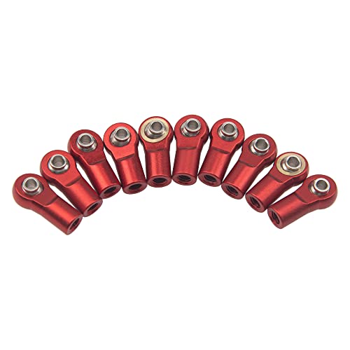 10Pcs ShareGoo M4 Ball Joint,M4 Tie Rod End 4mm Thread Ball Head Holder Link Compatible with Axial SCX10-II 90046 90047 D90 TRX-4 1/10 RC Crawler Car,L20mm
