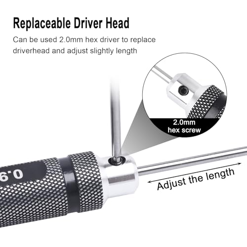 7Pcs Hex Screwdriver Set 0.9mm 1.27mm 1.3mm 1.5mm 2.0mm 2.5mm 3.0mm Hex Driver Allen Wrench RC Tool Kit for RC Car Multi-Axis FPV Racing Drone RC Quadcopter Helicopter Models