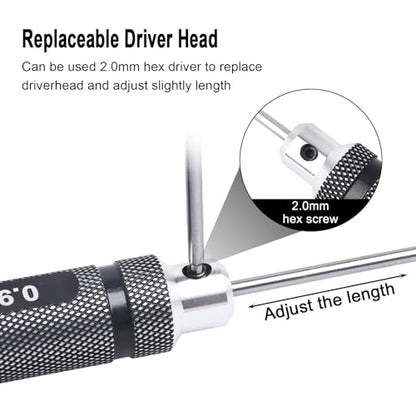 7Pcs Hex Screwdriver Set 0.9mm 1.27mm 1.3mm 1.5mm 2.0mm 2.5mm 3.0mm Hex Driver Allen Wrench RC Tool Kit for RC Car Multi-Axis FPV Racing Drone RC Quadcopter Helicopter Models