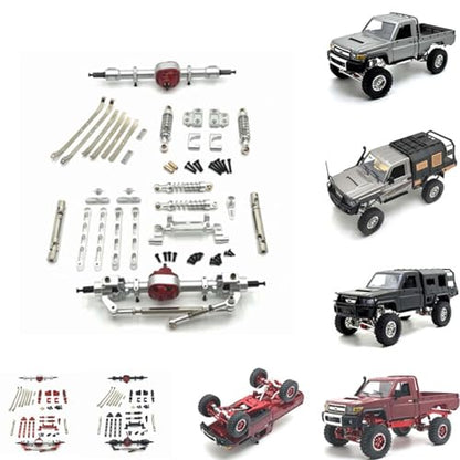 Colaxi Metal RC Car Chassis Upgrade Kit, Front and Rear Assembly for MN82 1:12 Scale RC Crawler - color: Silver