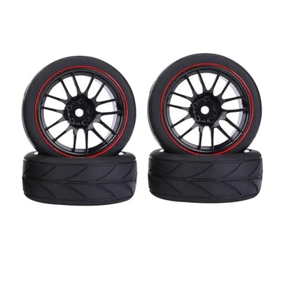 Drift Wheel Hub Tire for Redcat for HPI for Tamiya for Exceed for HSP 144001 1/10 RC Touring Car 65mm On Road Tires & Wheels Rims 12mm Hex Hub 4PCS