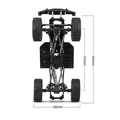 313mm Wheelbase Chassis Frame w/Tries for 1/10 AXIAL SCX10 II 90046 90047 RC Crawler Climbing Car DIY - size: with Tires