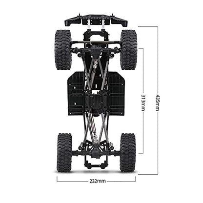 313mm Wheelbase Chassis Frame w/Tries for 1/10 AXIAL SCX10 II 90046 90047 RC Crawler Climbing Car DIY - size: with Tires