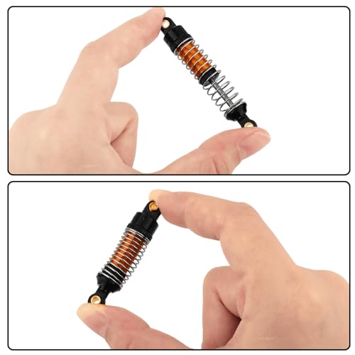 4PCS 53mm/59mm/66mm Aluminum Shocks Absorbers Oil Threaded Damper for 1/18 RC Crawler TRX4M TRX-4M Bronco Defender K10 Upgrade Parts,Silver Color Spring (53mm black-gold) - color: 53mm black-gold