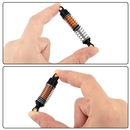 4PCS 53mm/59mm/66mm Aluminum Shocks Absorbers Oil Threaded Damper for 1/18 RC Crawler TRX4M TRX-4M Bronco Defender K10 Upgrade Parts,Silver Color Spring (53mm black-gold) - color: 53mm black-gold