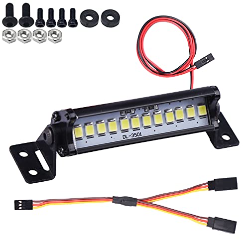 AIMROCK 55mm RC Car Light Bar Roof Lamp Kit w/12LEDs for 1/10 Slash Stampede Rustler TRX-4 SCX10 RC4WD D90 - size: 55mm