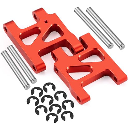 2PCS RC Aluminum Alloy Front Lower Swing Arm Suspension A-Arms Set Compatible with 1/10 Tamiya TA01 RC Car Upgrades (Red) - color: Red