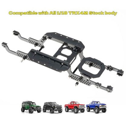 LCG Carbon Fiber Universal Chassis Frame Kit for 1/18 RC Crawler TRX4M Upgrade - size: A