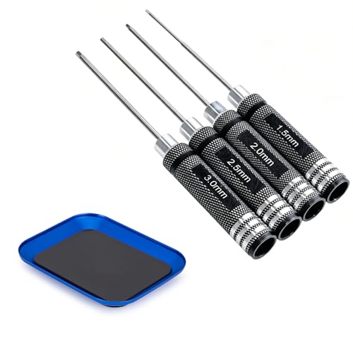 Hex Screw Driver Set 1.5mm 2.0mm 2.5mm 3.0mm Allen Wrench Keys Screwdriver RC Repair Tools Kit for Traxxas RC Car Drone Multi-Axis Helicopter Arrma Axial Losi Redcat Racing - color: 5pcs Kit