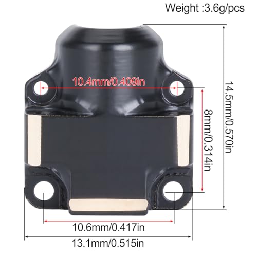 Brass Front & Rear Differential Cover Set for 1/30 Scale RC Crawler, CNC Machined Axle Diff Covers with Mounting Screws