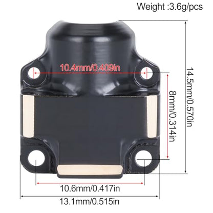 Brass Front & Rear Differential Cover Set for 1/30 Scale RC Crawler, CNC Machined Axle Diff Covers with Mounting Screws