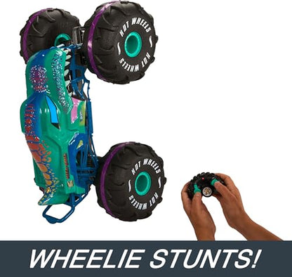 Hot Wheels RC Monster Trucks Mega-Wrex in 1:6th Scale, Extra Large Remote-Control Toy Truck, More Than 2ft Long - color: Multicolor