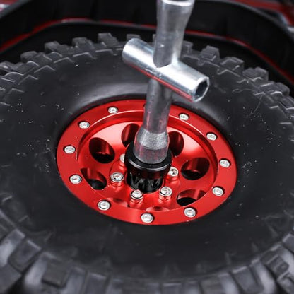 Hobbypark 4PCS Aluminum RC Car Wheel Rim Center Cap Adapter M4 Nut for 1/10 RC Crawler Traxxas TRX4 Axial SCX10 90046 D90 Redcat Gen7 (Black)