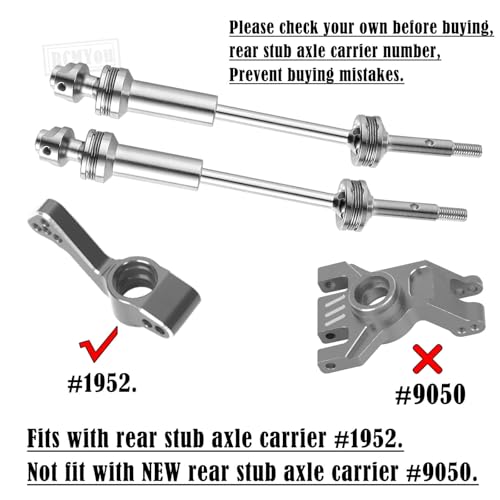 RC Stainless Steel Drive Shaft CVD Upgrades - 4PCS Axles with Hex, Silver for Slash VXL 4x4, Rustler, Stampede, Hoss 4WD - style: Silver w/Blue for 1/10 Traxxas 4wd