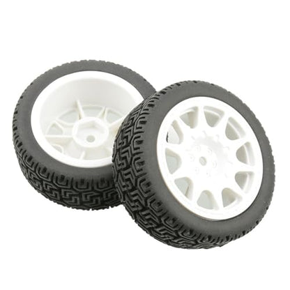 68mm 4 PCS 1/10 Runflat Tire 1.9 inch Rally Tire L001 for 1:10 Tamiya xv02 Maze Tire Lc PTG Off-road 94123 Kyosho FW06 etc. (white) - color: white