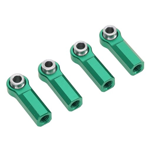 Asixxsix M4 Ball Joint Head, 4 Pcs Alloy Link Rod End with M4 Thread 7mm Diameter for RC Model Car Tie Rods Set (Green)