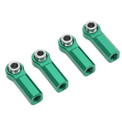 Asixxsix M4 Ball Joint Head, 4 Pcs Alloy Link Rod End with M4 Thread 7mm Diameter for RC Model Car Tie Rods Set (Green)