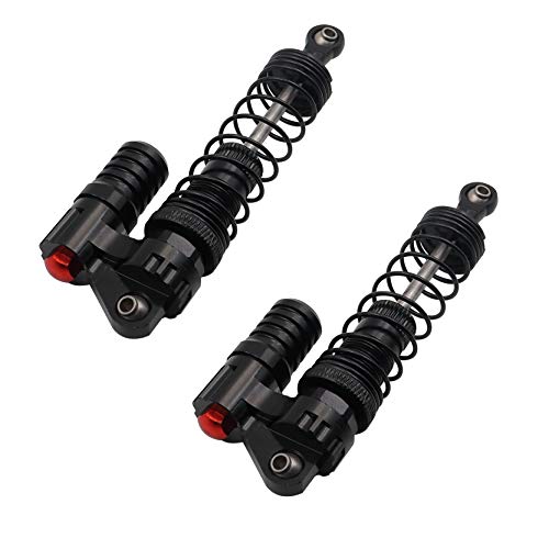 2PCS Aluminum Alloy 90mm High Strength Negative Pressure RC Car Shock Absorber Assembled Damper Compatible with Axial SCX10 D90 TRX-4 1/10 RC Rock Crawler Climb Car Truck (Black)